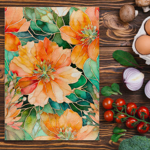 Colorful Floral Ink Art Chopping Board