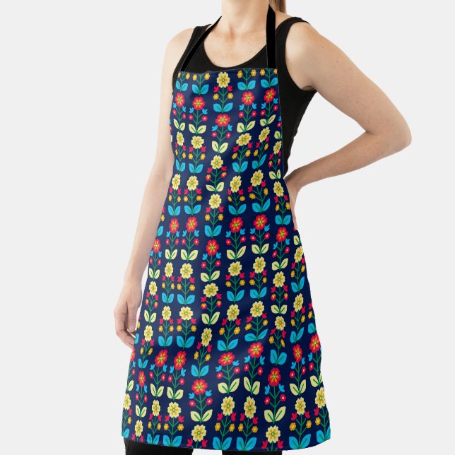Colorful Floral Pattern Apron (Insitu)