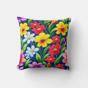Colorful floral pattern cushion