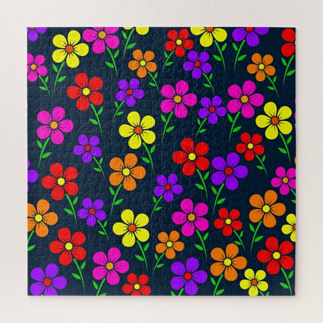 Colorful Floral Pattern Jigsaw Puzzle (Vertical)