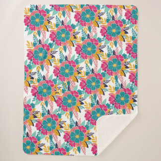 Colorful Floral Pattern Large Cozy Blanket – Brigh