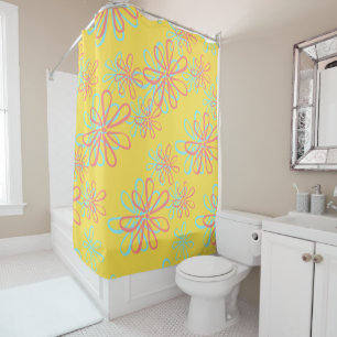 Colorful Floral Pattern Shower Curtain