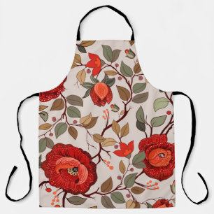 Colorful floral pattern. Wallpaper with big illust Apron