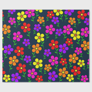 Colorful Floral Pattern Wrapping Paper