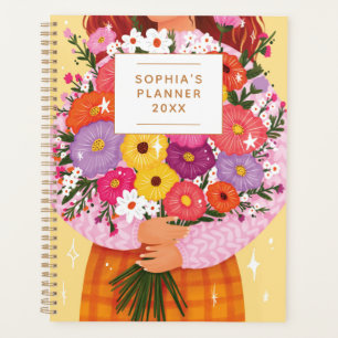 Colorful Floral Pretty Personalized Recipe 3 Ring Planner