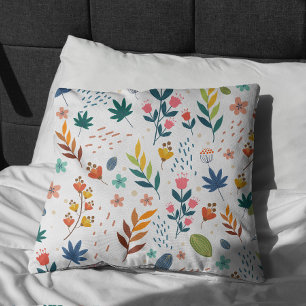 Colorful Floral Print Cushion