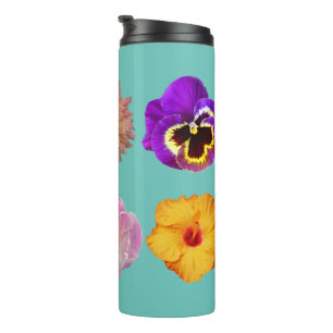 Colorful floral print thermal tumbler