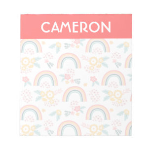 Colorful Floral Rainbow Pattern Notepad