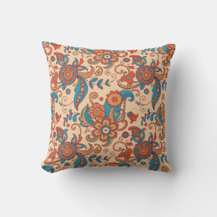 Colorful floral seamless pattern cushion