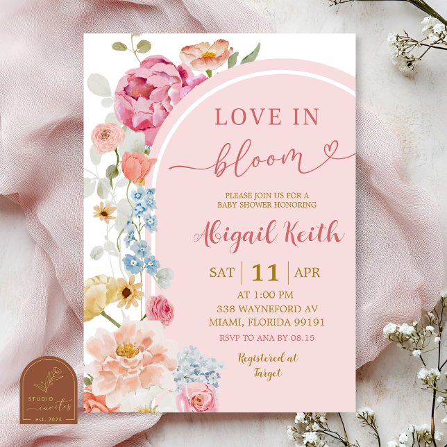 Colorful Floral Spring Love in Bloom Invitation (Creator Uploaded)