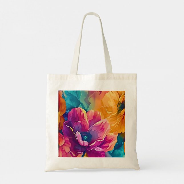 Colorful Floral Tote Bag (Back)