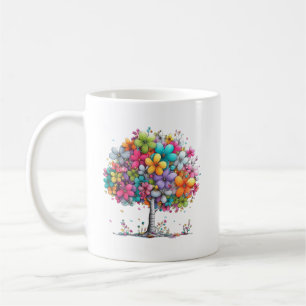 Colorful Floral Tree Mug – Vibrant Botanical Art