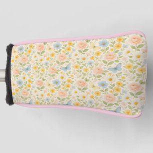Colorful Floral vintage pattern with butterflies Golf Head Cover