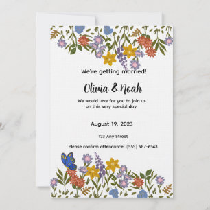 Colorful Floral Wedding Invitation