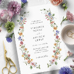 Colorful Floral Wedding Invitation<br><div class="desc">Our Colorful Floral Wedding Invitation is the perfect way to share your joyous event! Unique and whimsical, this modern wedding invitation features stunning rustic boho chic hand-painted watercolor florals in colors of dark blue, bright pink, blush pink, golden yellow, vibrant red, and sage green leaves that are perfect for modern...</div>