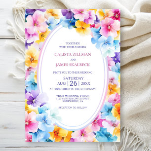 Colorful Floral Wedding Invitation