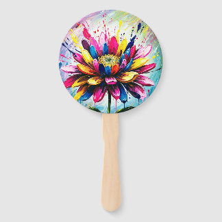 Colorful Flower Hand Fan
