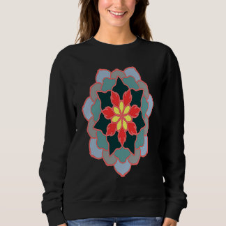 Colorful flower mandala  flower emblem sweatshirt