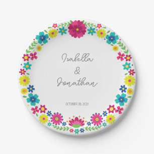 COLORFUL FLOWER PAPER PLATE