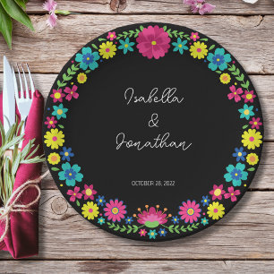 COLORFUL FLOWER PAPER PLATE