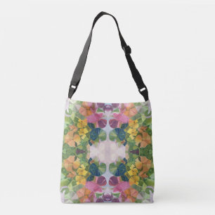 Colorful Flower Petals Watercolor Pattern Painting Crossbody Bag