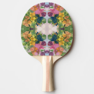 Colorful Flower Petals Watercolor Pattern Painting Ping Pong Paddle