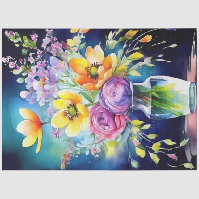  Colorful Flower Tissue Paper (Front)