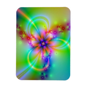 Colorful Flower With Ribbons Magnet