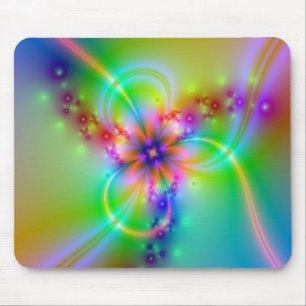 Colorful Flower With Ribbons Mouse Pad
