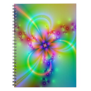 Colorful Flower With Ribbons Notebook
