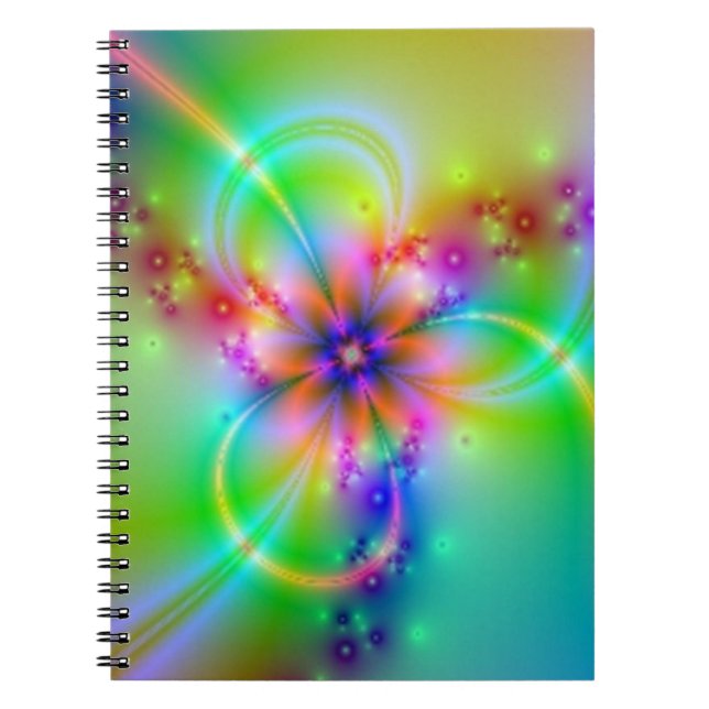 Colorful Flower With Ribbons Notebook (Front)