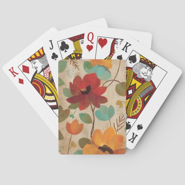 Colorful Flowers and Buds Playing Cards (Back)