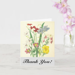 Colorful Flowers and Plants, "Thank You!" Postcard