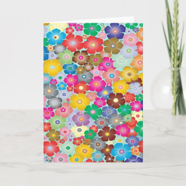 Colorful Flowers Card (Front)