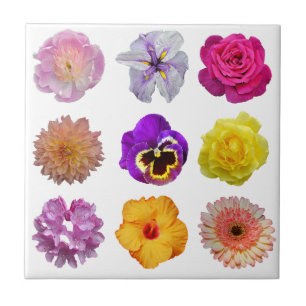 Colorful flowers ceramic tile