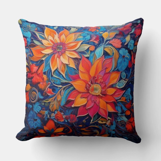 Colorful flowers  cushion (Front)