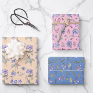 Colorful Flowers Floral Garden Seamless Pattern Wrapping Paper Sheet