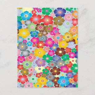 Colorful Flowers Holiday Postcard