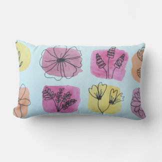 Colorful Flowers Lumbar Cushion