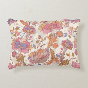 Colorful flowers on a light backdrop. Gentle seaml Decorative Cushion