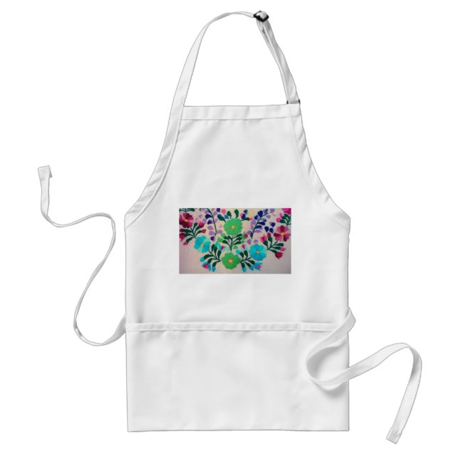 Colorful Flowers Pattern Standard Apron (Front)
