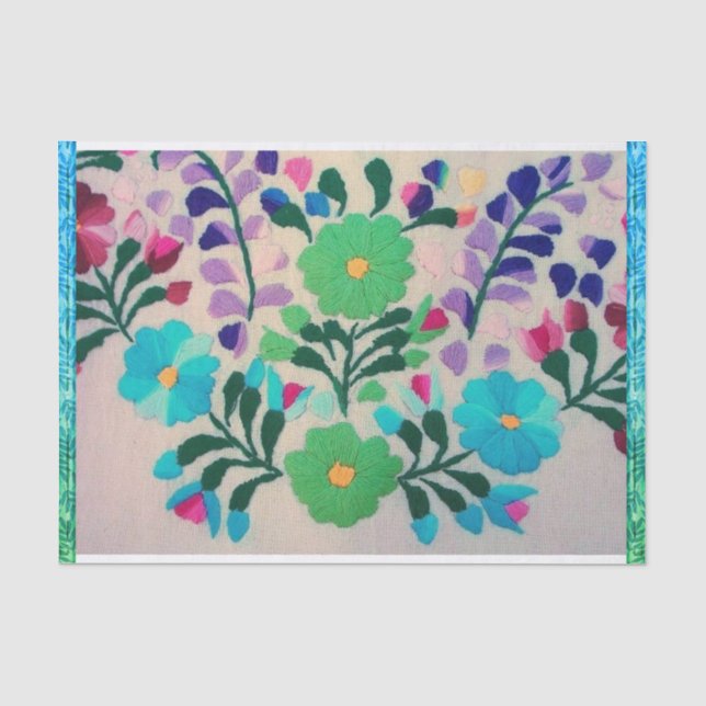 Colorful Flowers Pattern Tissue Paper (Front)