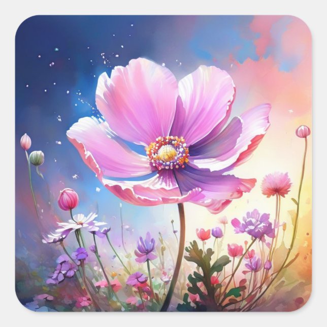 Colorful Flowers Stickers (Front)