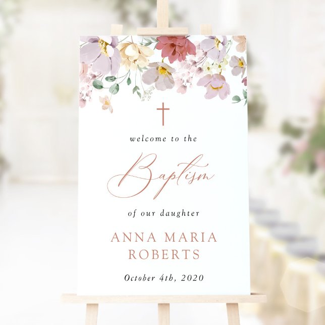 Colorful Flowers, Wildflowers, Baptism Welcome Poster (Creator Uploaded)