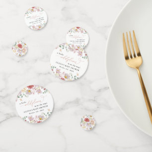 Colorful Flowers, Wildflowers, Boho, Baby Shower Confetti