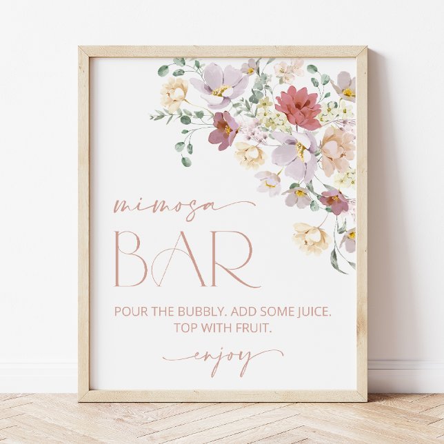 Colorful Flowers, Wildflowers, Boho, Mimosa Bar Poster (Creator Uploaded)