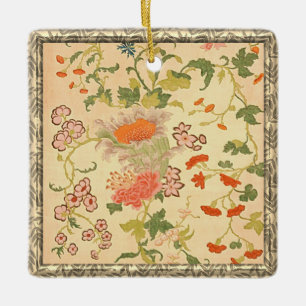 Colorful Flowers Wonderland Ceramic Ornament