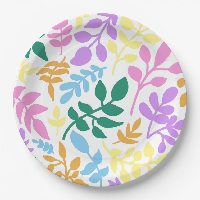 Colorful foliage paper plate (Front)