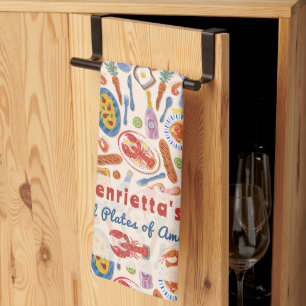 Colorful Foodie Illustration Kitchen Towel