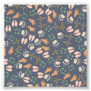 Colorful Footprints Animal Lover Natural Spring Photo Print